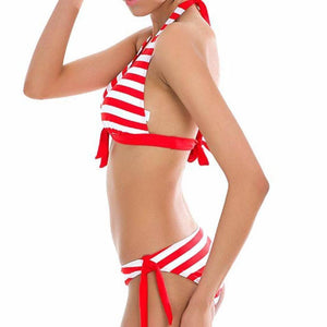 Halter Bikinis Women Swimsuit Retro Swimwear