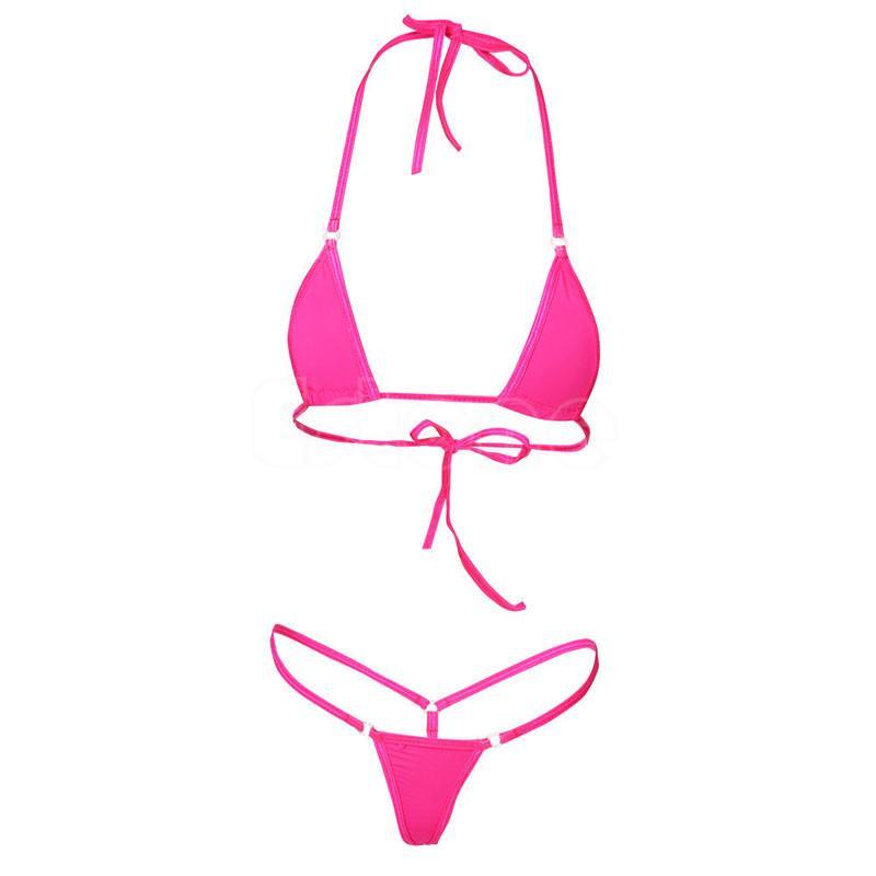Women Micro Thong Underwear G-String Bra Mini Brazilian Bikini Set Swimwear Sleepwear