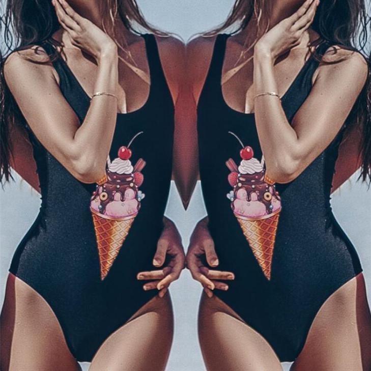 Bikinis Set Monokini 3d Minnie Swimwear Flag Women Sexy Push Up CARTOON