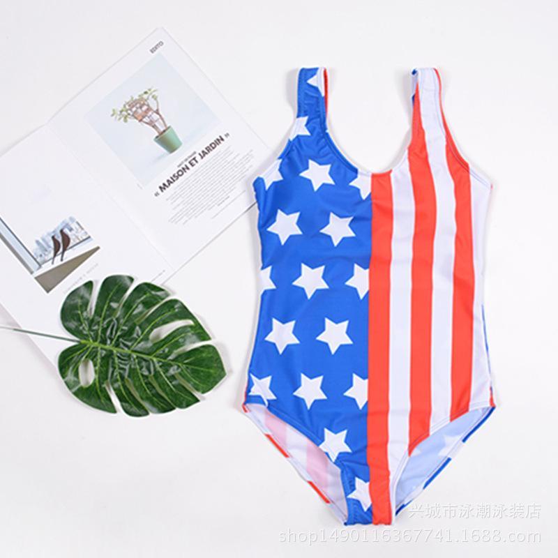 Bikinis Set Monokini 3d Minnie Swimwear Flag Women Sexy Push Up CARTOON