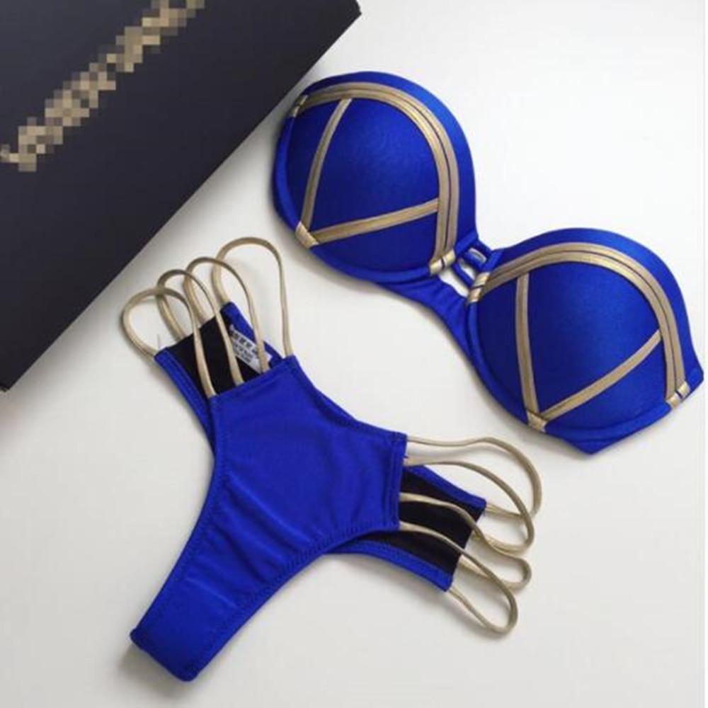 Bikinis Women Black Bandage Swimsuit 2018 Sexy Push Up Swimwear