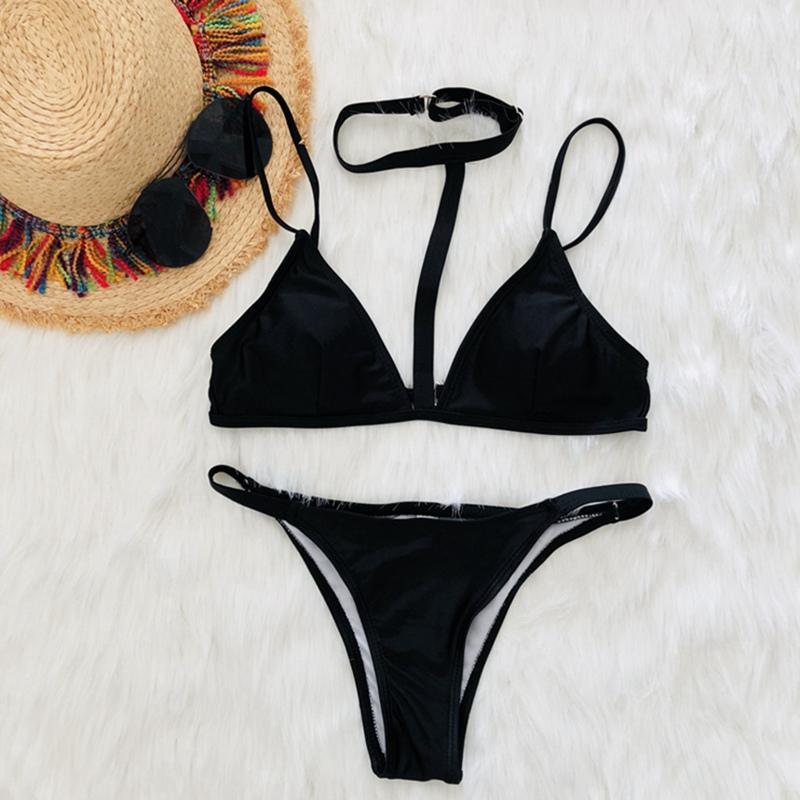 LASPERAL Sexy Halter Bikinis Set Women 2018 New Thong Micro Swimsuit Bandage Swimwear Low Waist Push Up mujer Brazilian Bqiuini