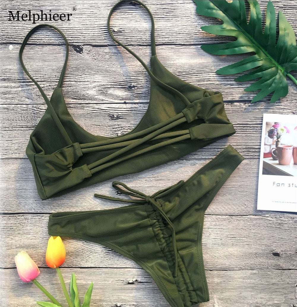 Melphieer Bikini 2018 Scrunch Butt Swimwear Women Pad Biquini Monokini ...