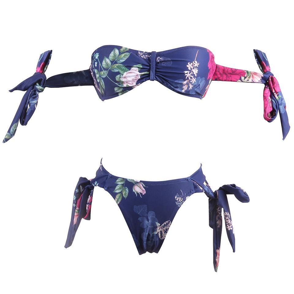 NAKIAEOI Sexy Printed Micro Brazilian Bikinis Women Swimwear Bikini 2018 New Bandeau Swimsuit Bathing Suits Swim Wear Biquini