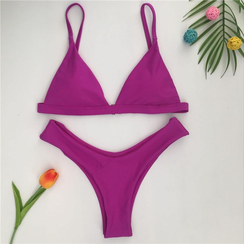 Push Up Swimwear Bikinis Set 2018 New Women Swimsuit Biquinis Summer Bandeau Trikinis Padded Monokini Bathsuit Biquini Feminino