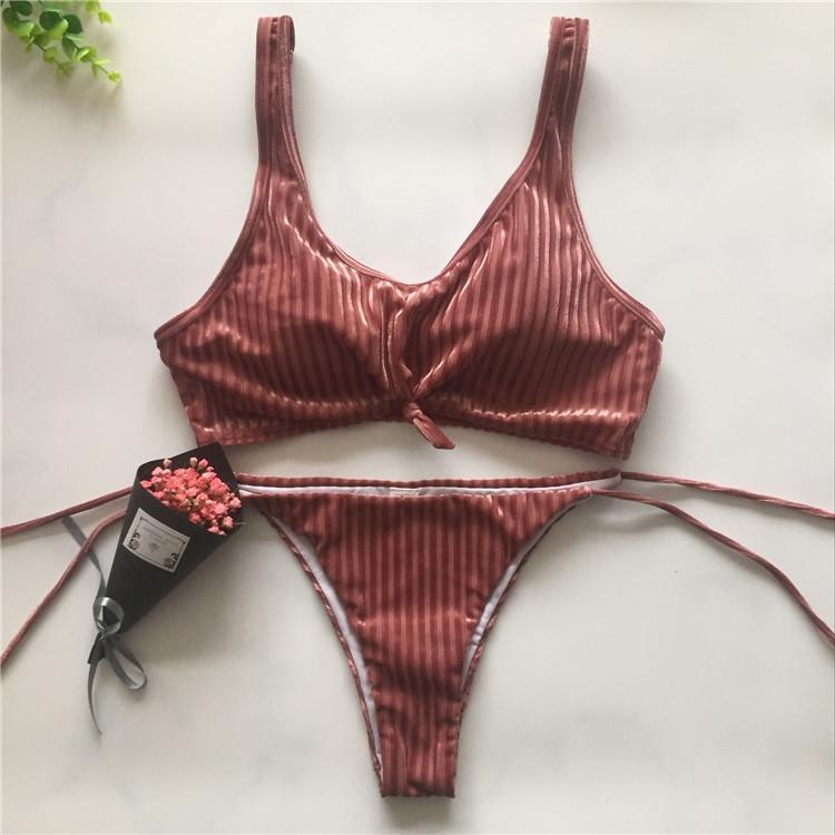 Push Up Swimwear Bikinis Set 2018 New Women Swimsuit Biquinis Summer Bandeau Trikinis Padded Monokini Bathsuit Biquini Feminino