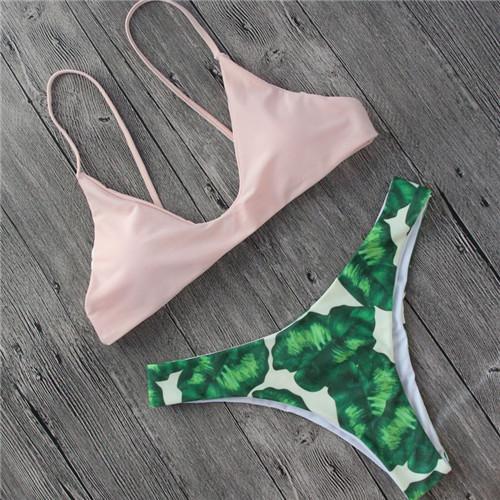 Push Up Swimwear Bikinis Set 2018 New Women Swimsuit Biquinis Summer Bandeau Trikinis Padded Monokini Bathsuit Biquini Feminino