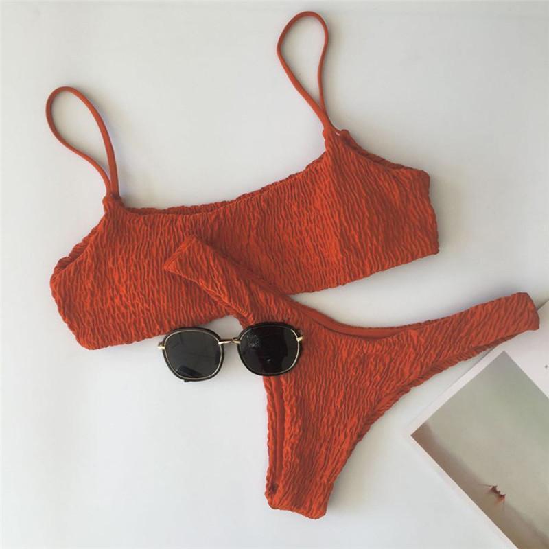 Push Up Swimwear Bikinis Set 2018 New Women Swimsuit Biquinis Summer Bandeau Trikinis Padded Monokini Bathsuit Biquini Feminino