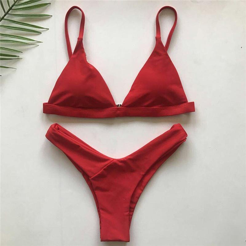 Push Up Swimwear Bikinis Set 2018 New Women Swimsuit Biquinis Summer Bandeau Trikinis Padded Monokini Bathsuit Biquini Feminino