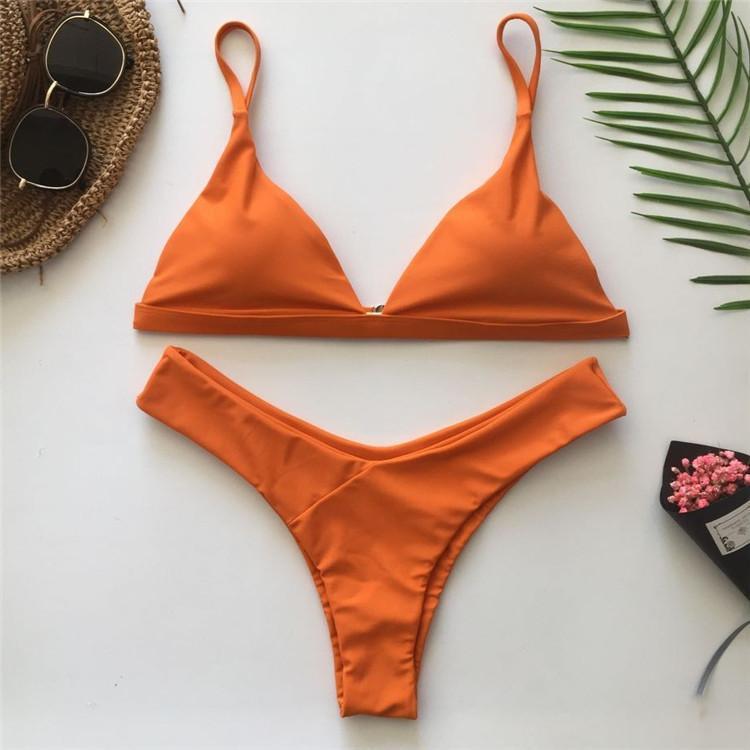 Push Up Swimwear Bikinis Set 2018 New Women Swimsuit Biquinis Summer Bandeau Trikinis Padded Monokini Bathsuit Biquini Feminino