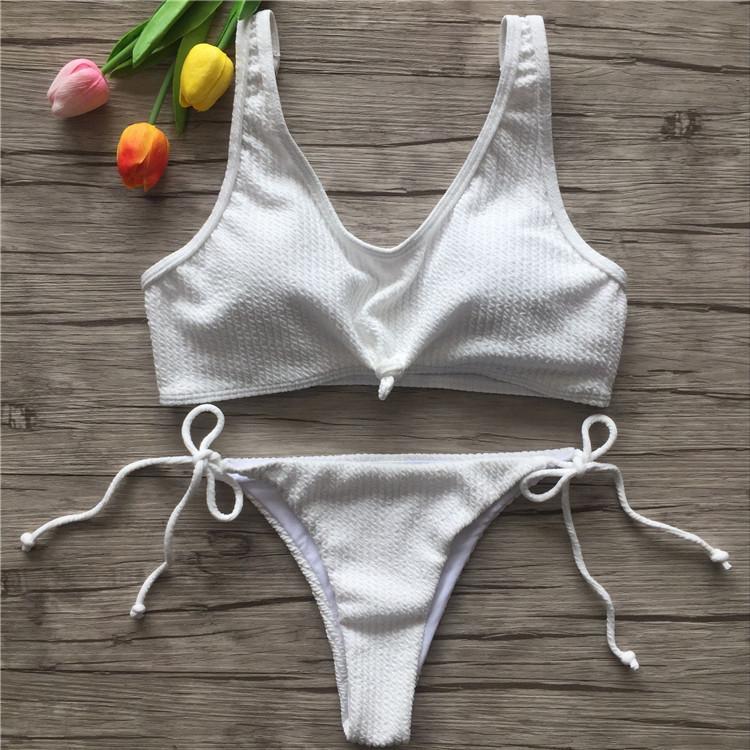 Push Up Swimwear Bikinis Set 2018 New Women Swimsuit Biquinis Summer Bandeau Trikinis Padded Monokini Bathsuit Biquini Feminino