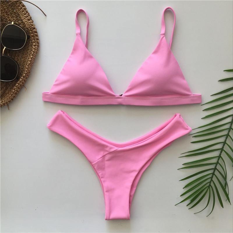 Push Up Swimwear Bikinis Set 2018 New Women Swimsuit Biquinis Summer Bandeau Trikinis Padded Monokini Bathsuit Biquini Feminino