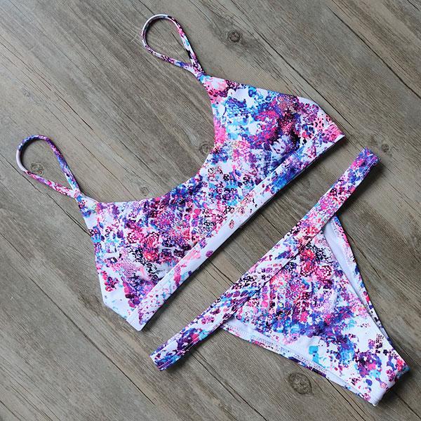 RXRXCOCO Brand 2018 Hot Sexy Bikinis Women Set Leaf Printed Swimwear Push Up Bathing Suits Bikini Top Bandage Swimsuit Beachwear