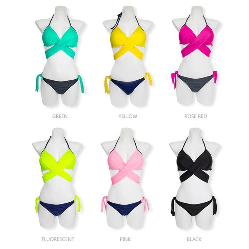 SexeMara sexy bikini 2018 swimwear women cross halter bikini set bandage swimsuit female push up bathing suit girls beachwear