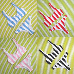 Striped Bikinis Women 2018 Bikini Set Bathing Suit Swimwear Female Push Up Bra Padded Swimsuit Biquini Beach Wear Swimming