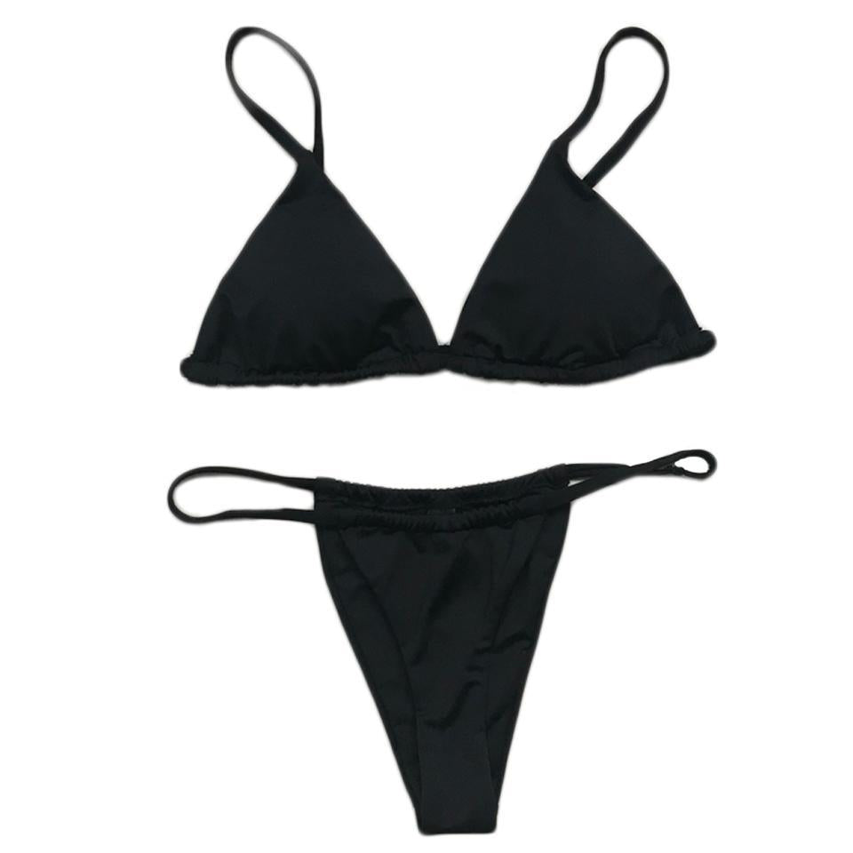 Trangel 2018 Sexy Swimsuit Women Micro Mini Bikini Set Red Black White Solid Swimwear Female Thong Bikinis Bathing Suit Biquini