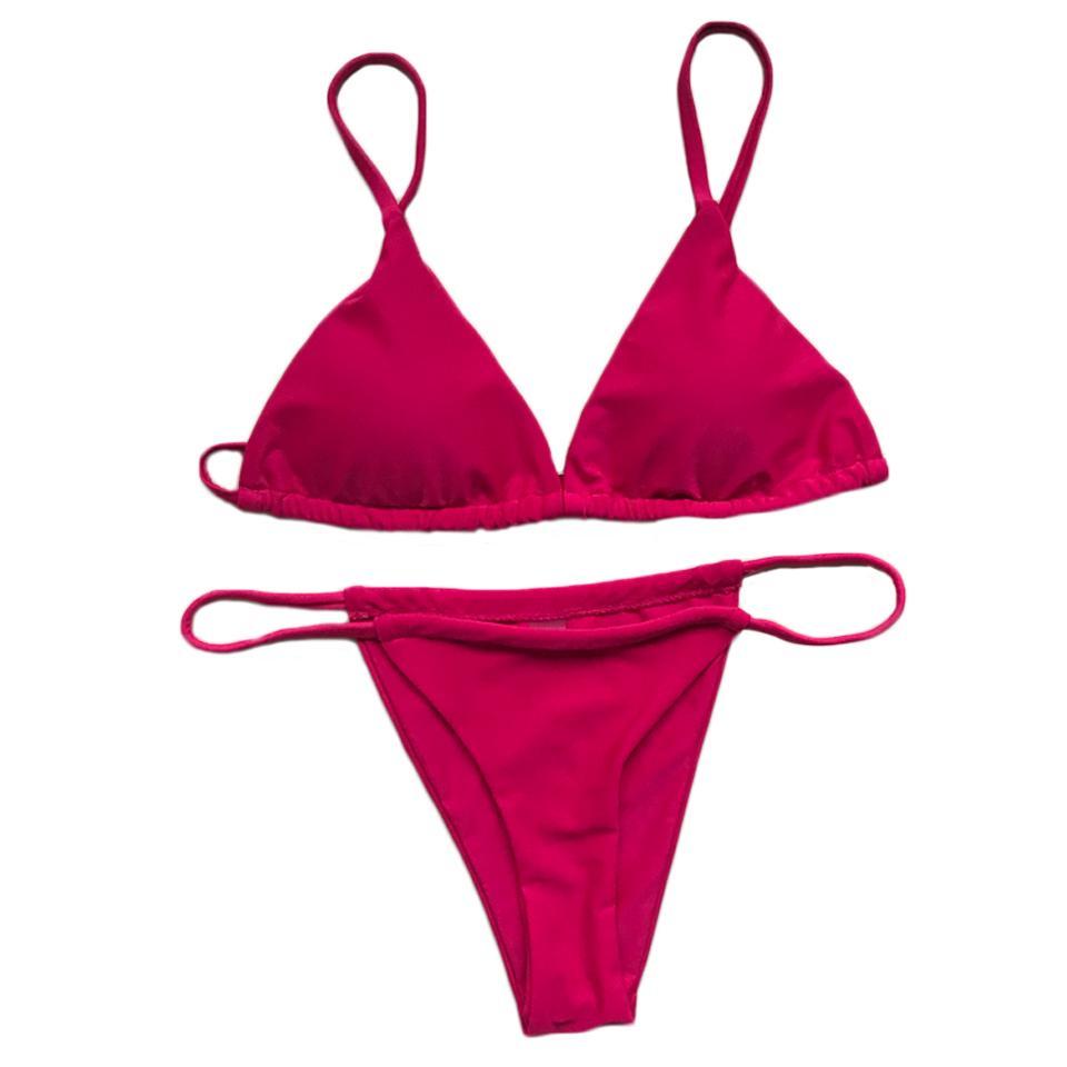 Trangel 2018 Sexy Swimsuit Women Micro Mini Bikini Set Red Black White Solid Swimwear Female Thong Bikinis Bathing Suit Biquini