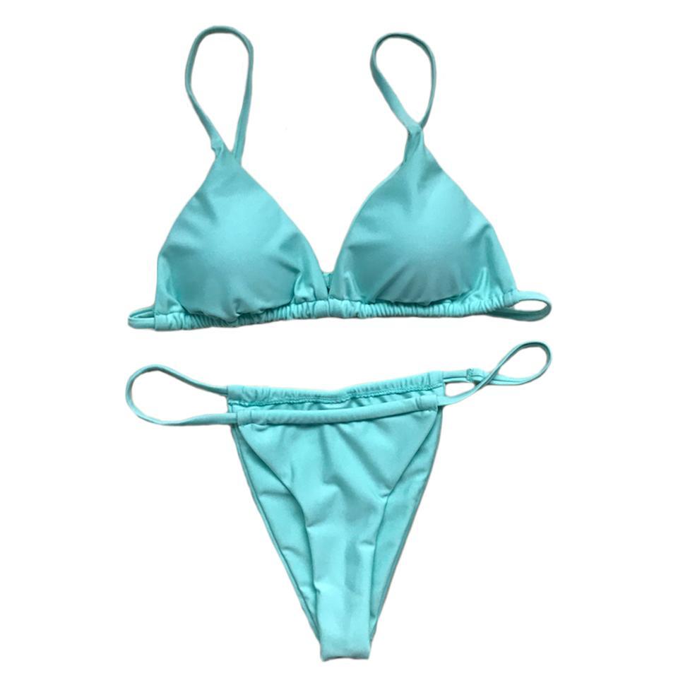 Trangel 2018 Sexy Swimsuit Women Micro Mini Bikini Set Red Black White Solid Swimwear Female Thong Bikinis Bathing Suit Biquini