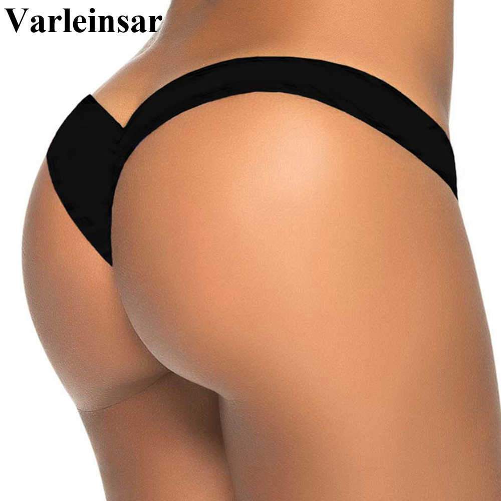 V shape Sexy Brazilian Bikini Bottom 2018 Bather Women Swimwear Female Thong Tanga Mini Micro Swim Brief Panties Underwear V87